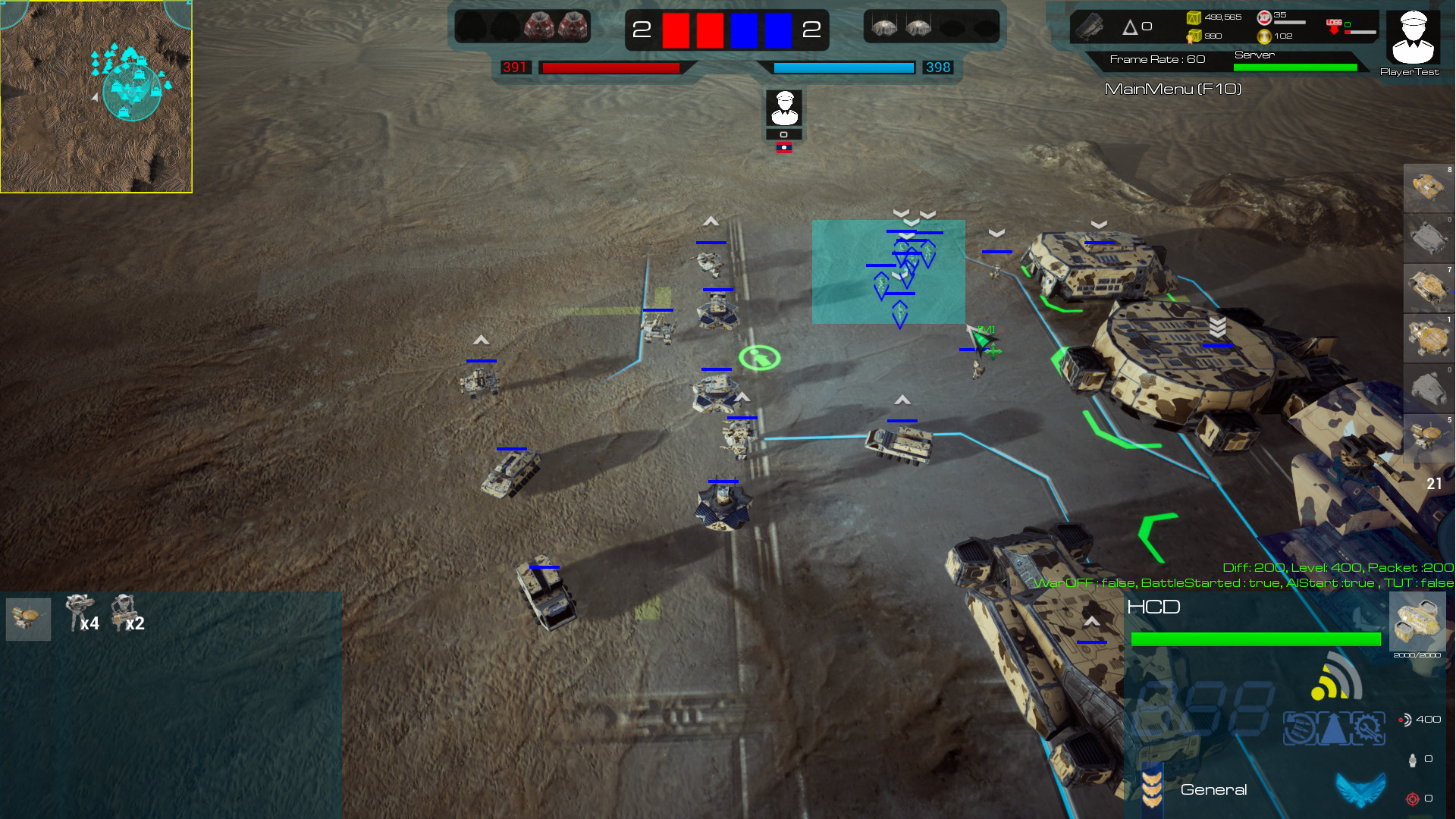 Territory control and army defenses